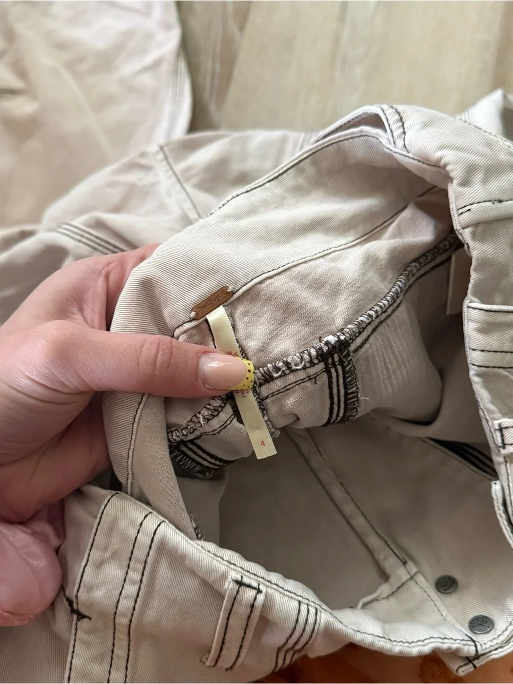 FREE PEOPLE SAWYER CARPENTER PANT khaki size 4